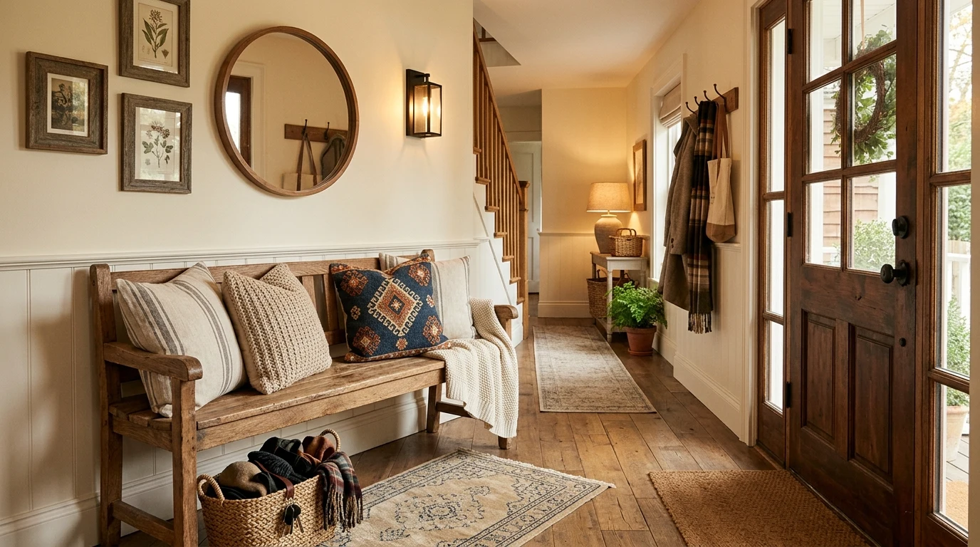 Beautiful foyer with arched doorway