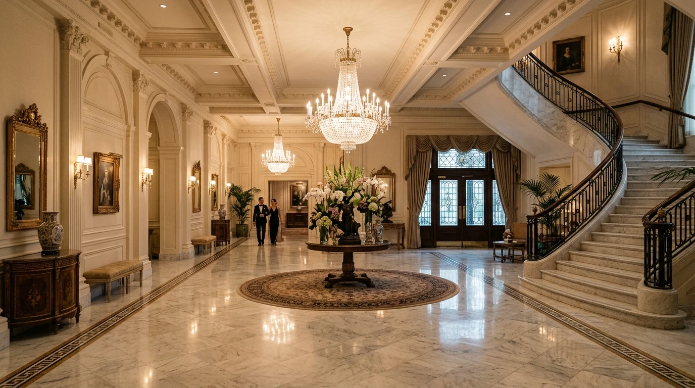 Traditional hall with staircase runner