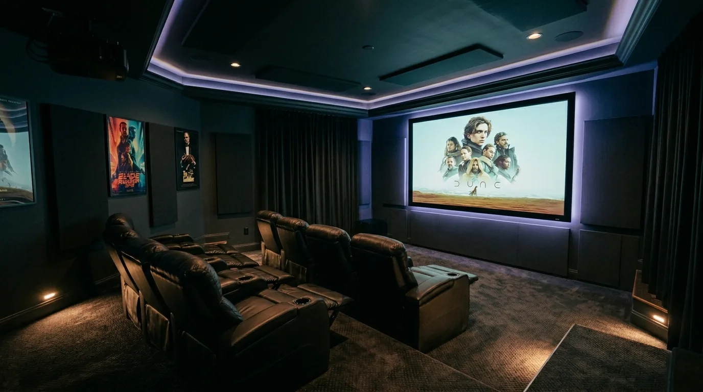 Basement game room with pool table and dark accent wall