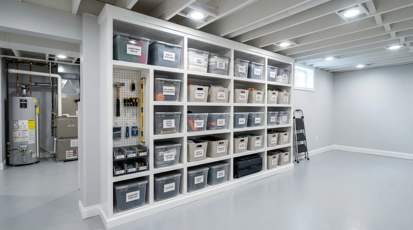 Luxury basement with media lounge
