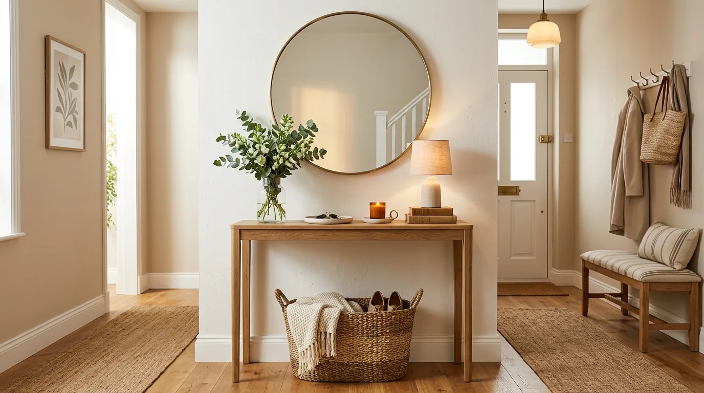 Mudroom storage wall with bench and hooks