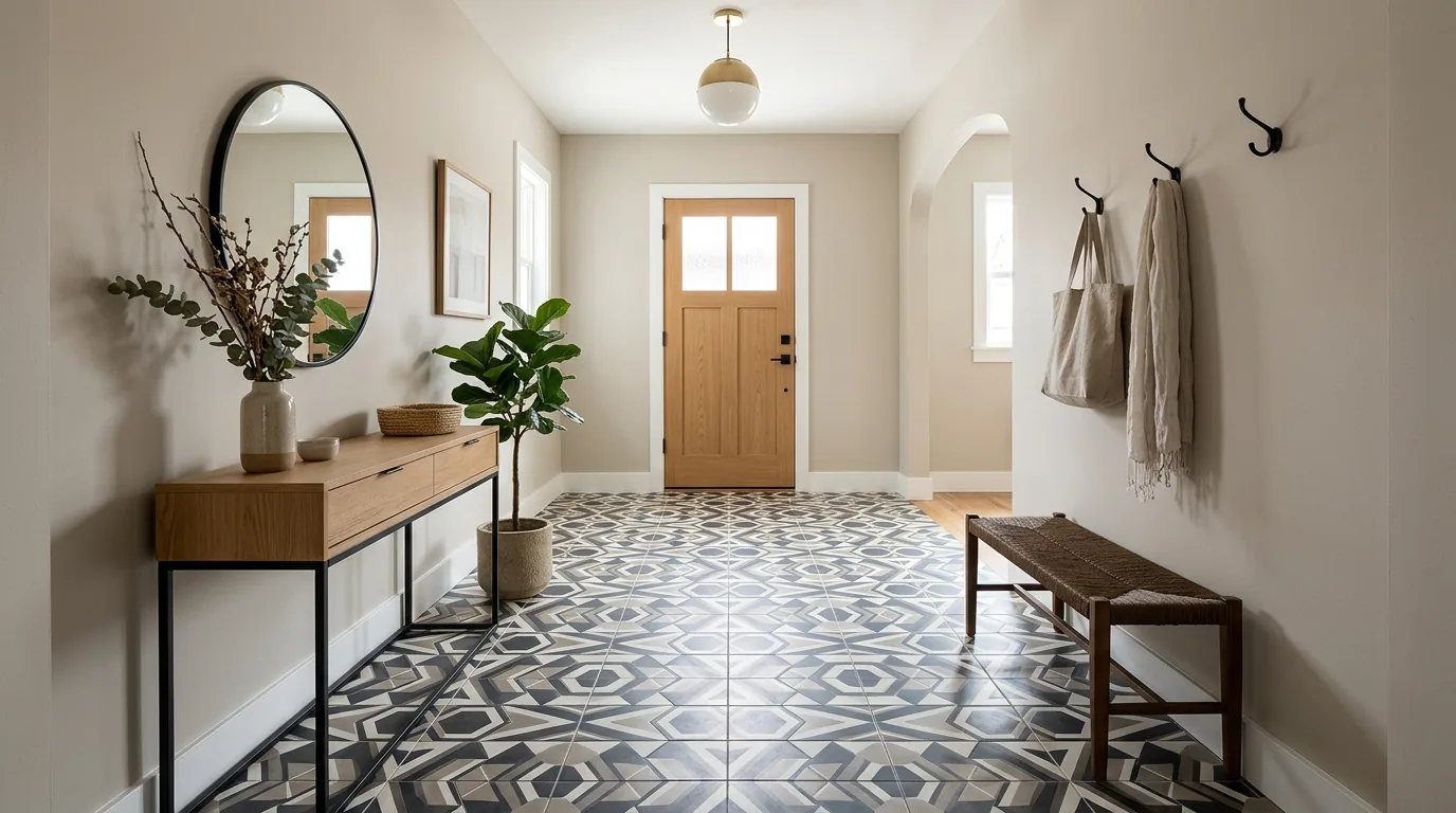 Nursery with cork flooring and washable layered rug
