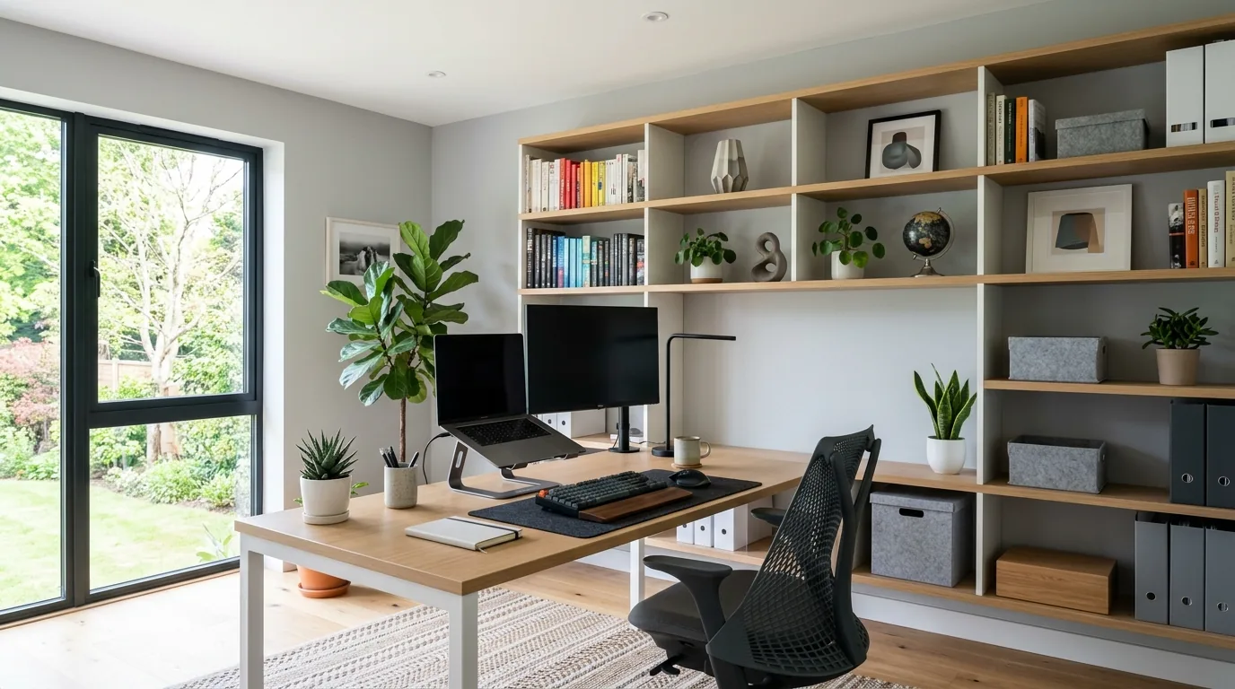 Small apartment corner with bold rug and one art-led wall