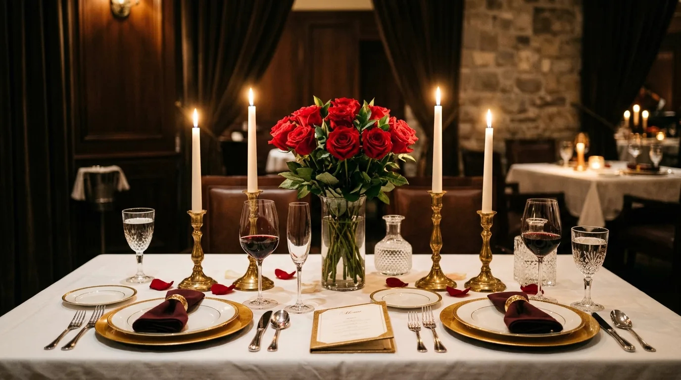 Entryway console with heart toned floral arrangement