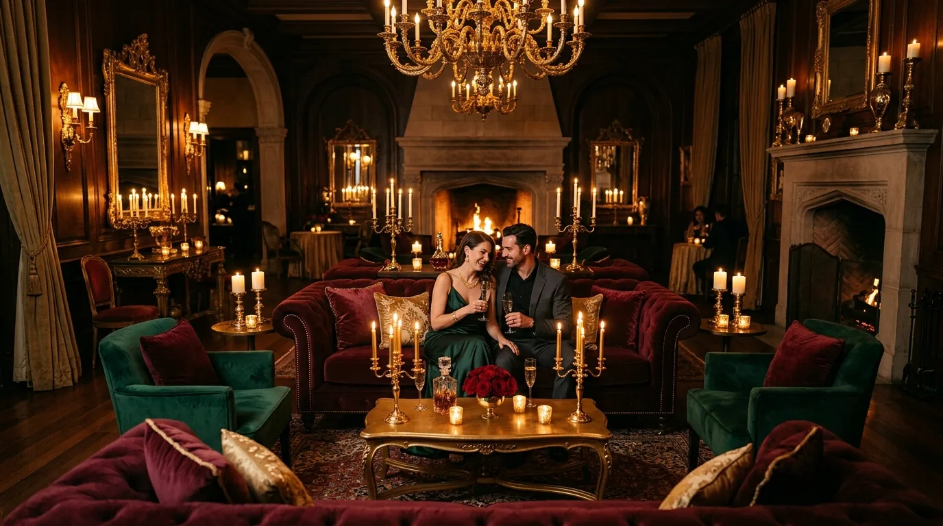 Front door decor with elegant wreath in blush