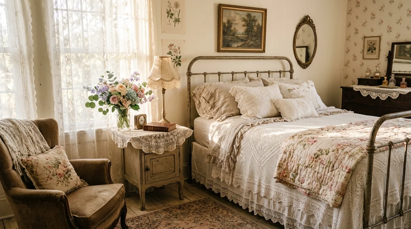 Window side reading nook with knit blanket