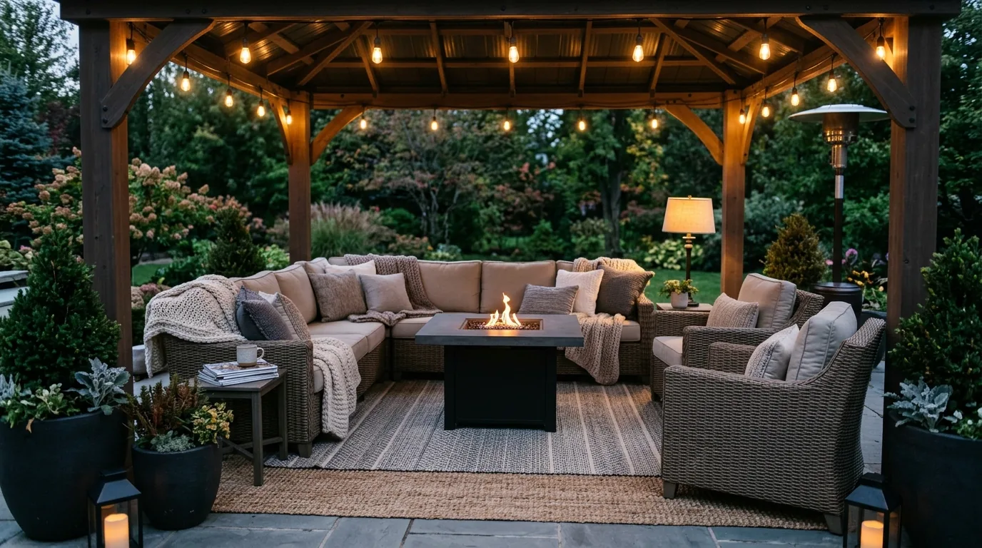 Porch with ceiling fan