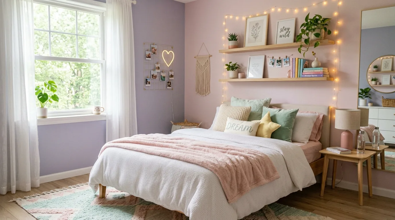 Bedroom with platform bed