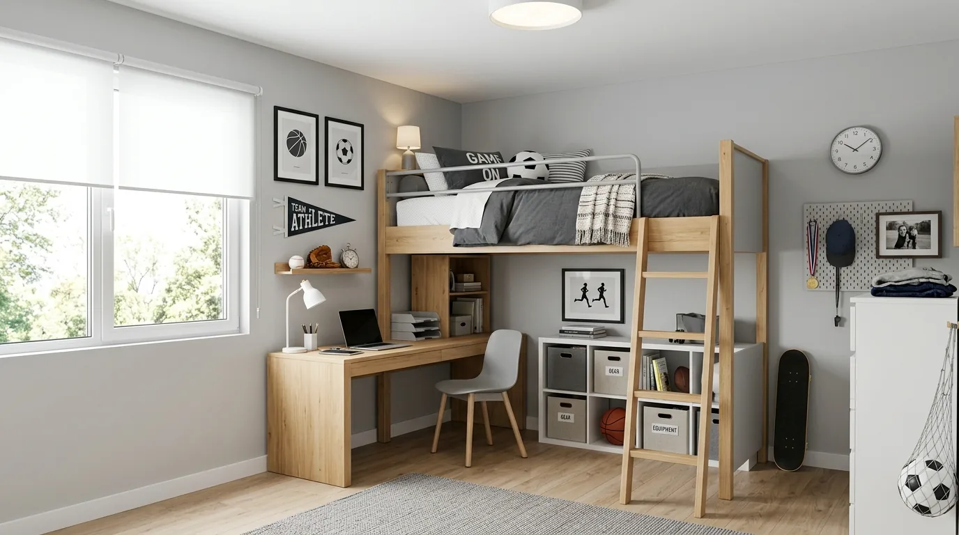 Fashion-forward room with mirror