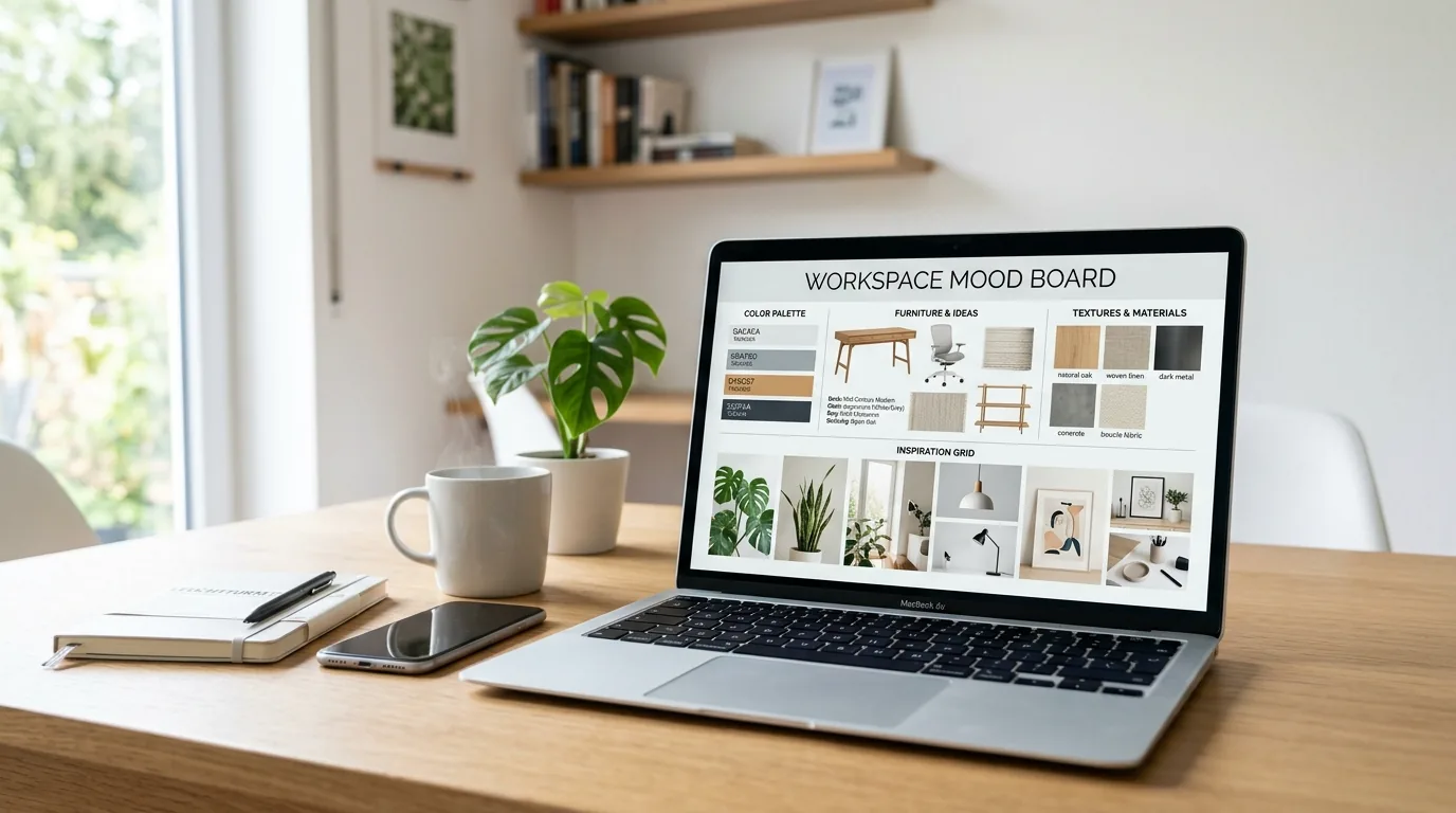 Small space board with storage ideas and scaled furniture references