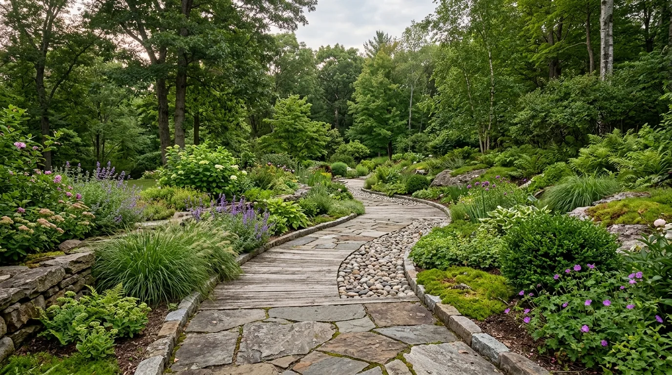 Front porch landscape with one statement planter grouping and clipped hedges