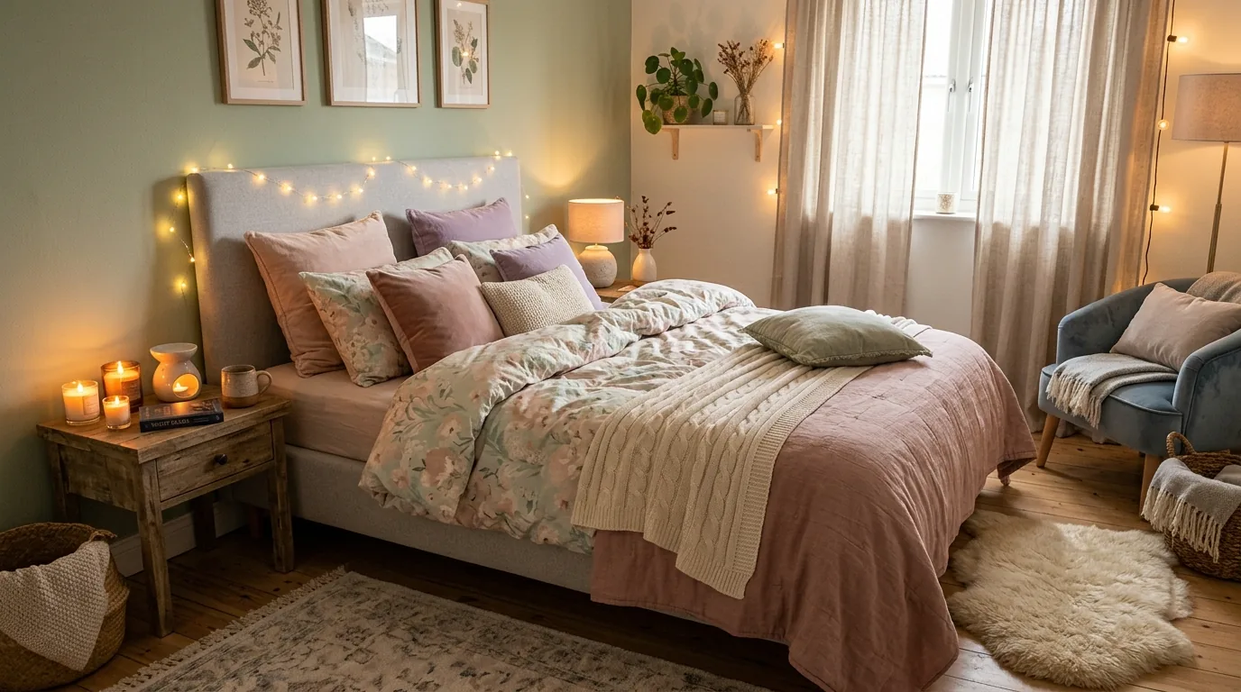 Coastal-inspired bedroom with airy whites and muted blue accents