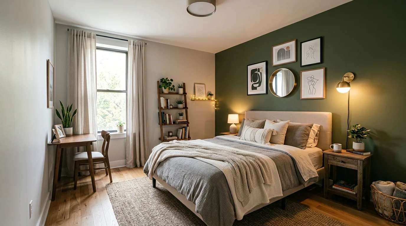 Luxury small master with padded headboard wall and hotel-style linens