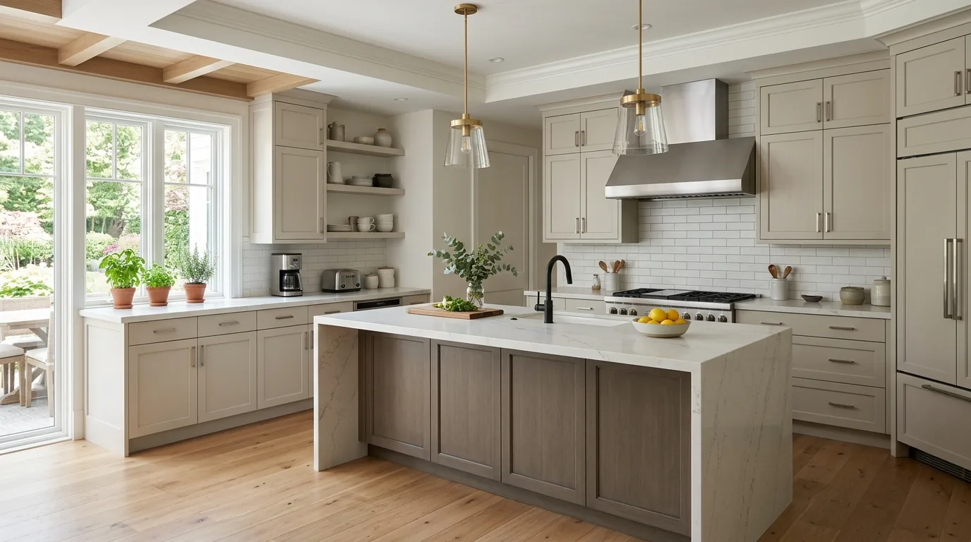 Cinematic kitchen with thoughtfully designed cabinetry
