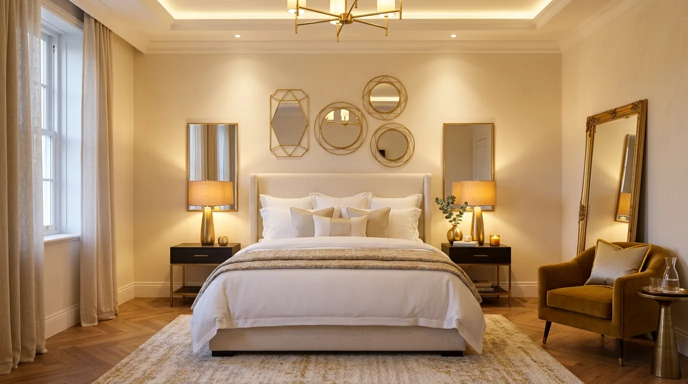 Cinematic budget bedroom makeover with tailored styling