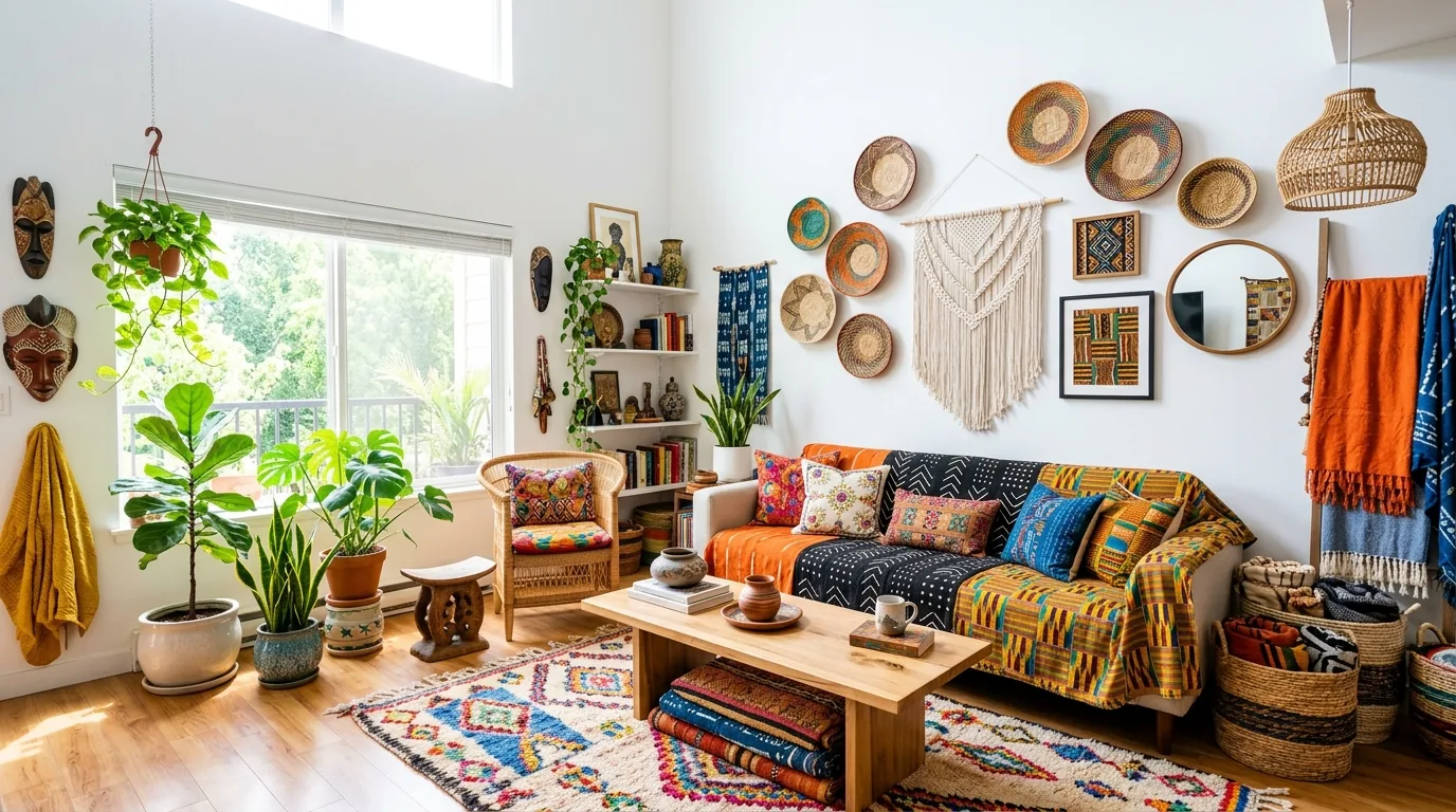 Bathroom with wood stool