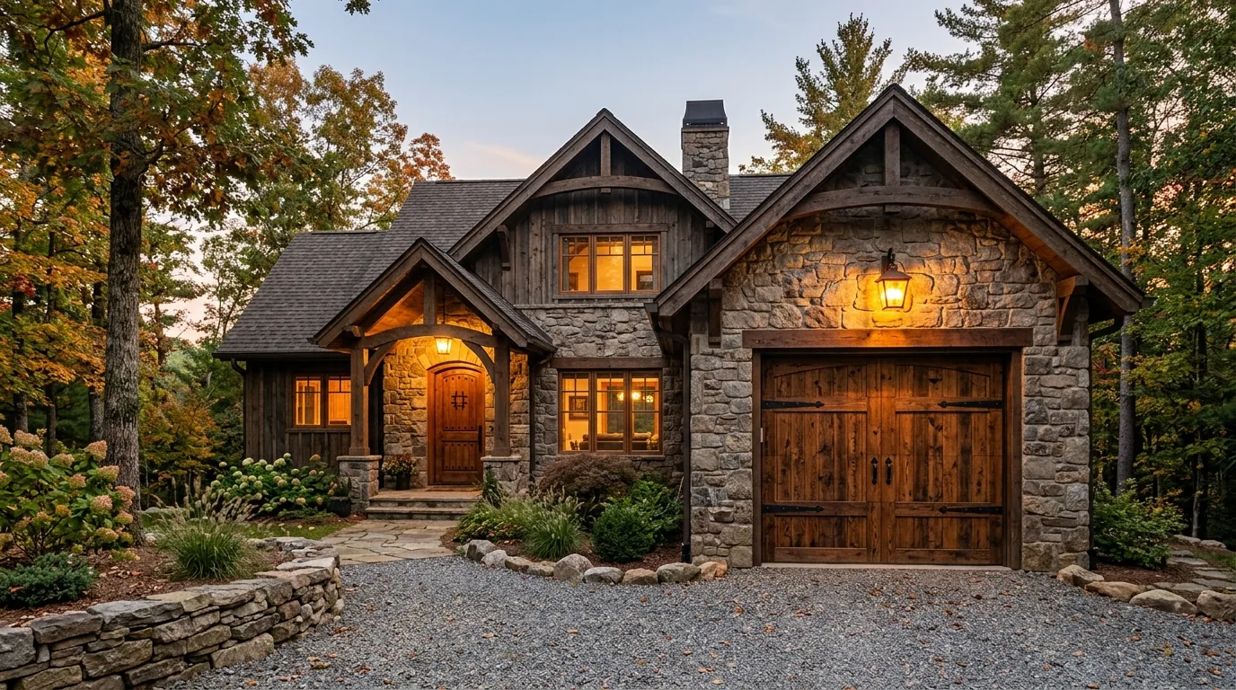 Minimal flush-panel garage door on contemporary home