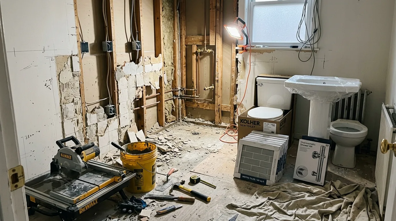 Bathroom vanity refresh with new mirror and faucet