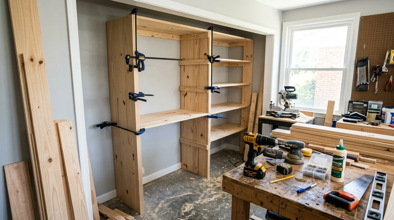 Bedroom feature wall with trim molding and paint