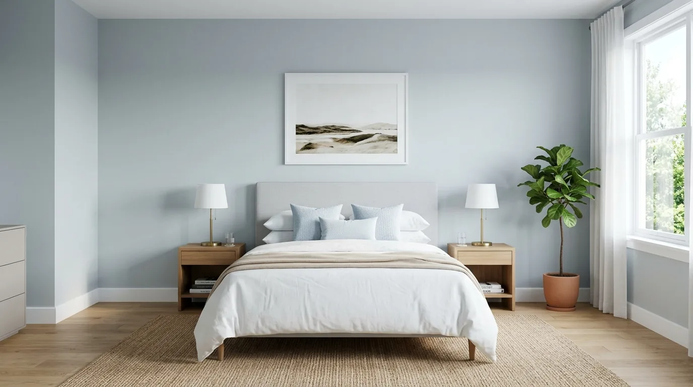 Layered bedside lighting with sconce and lamp combination