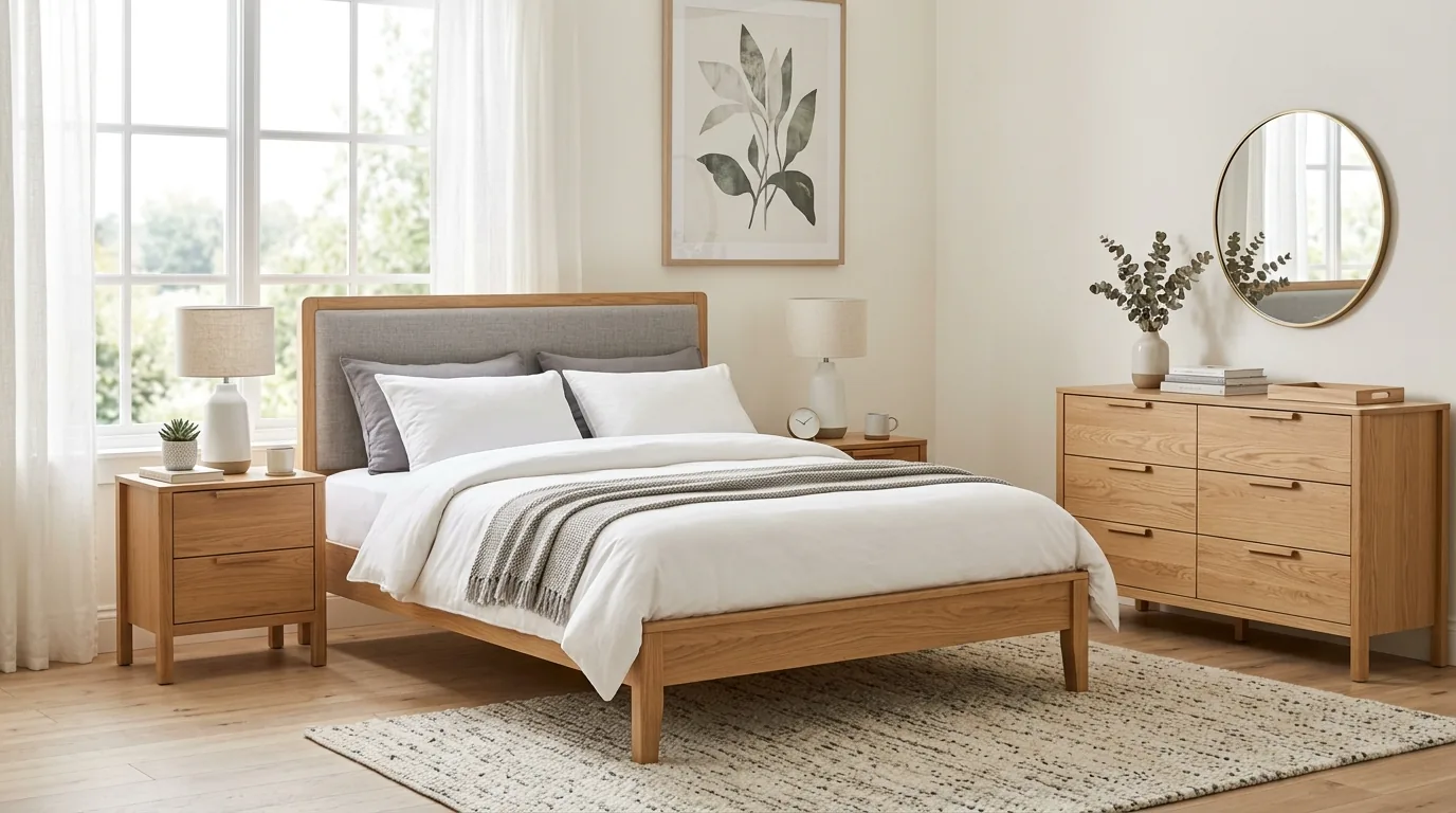 Small room with under-bed storage and edited furniture footprint