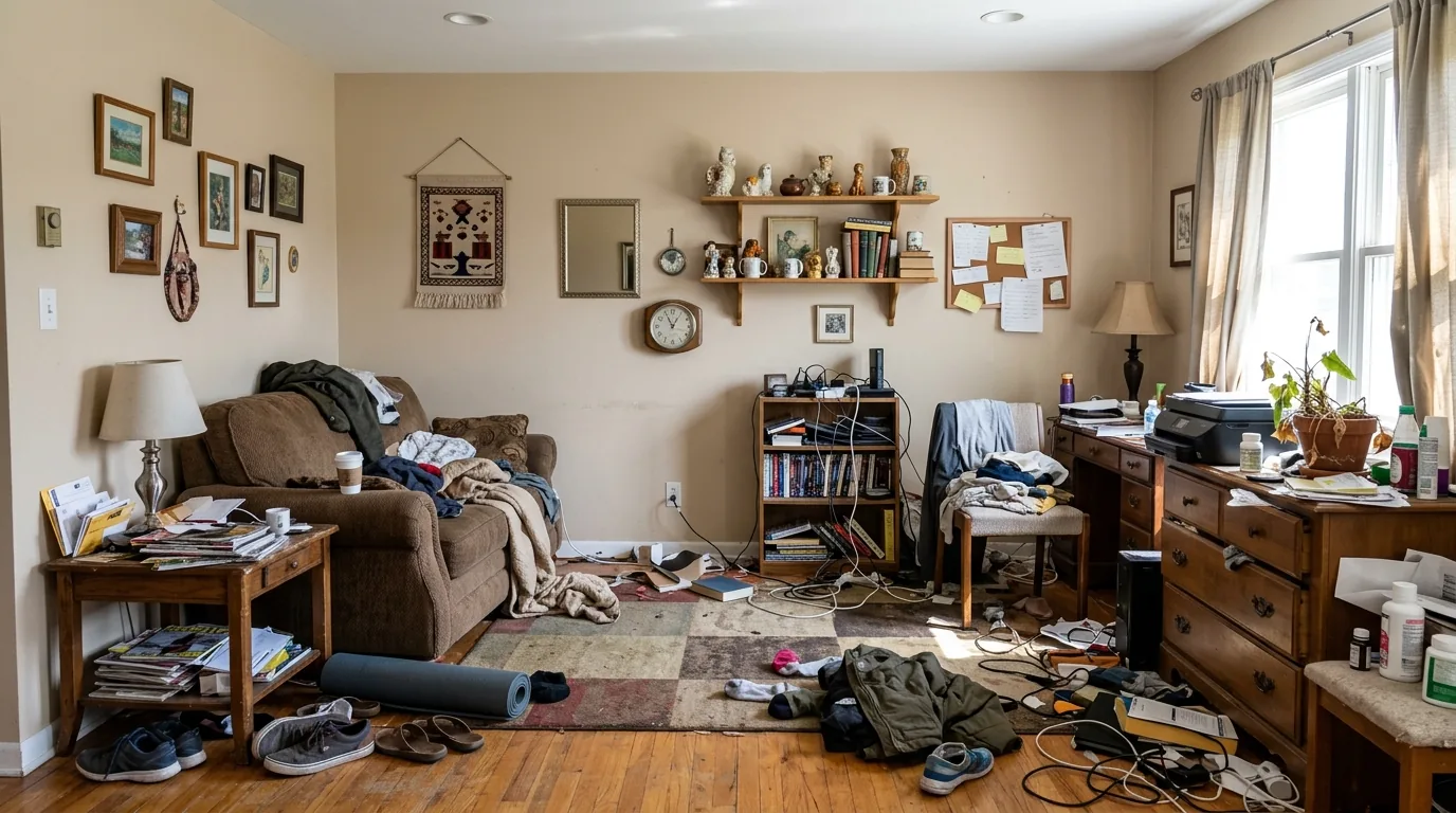 Bedroom with too many accent colors competing at once