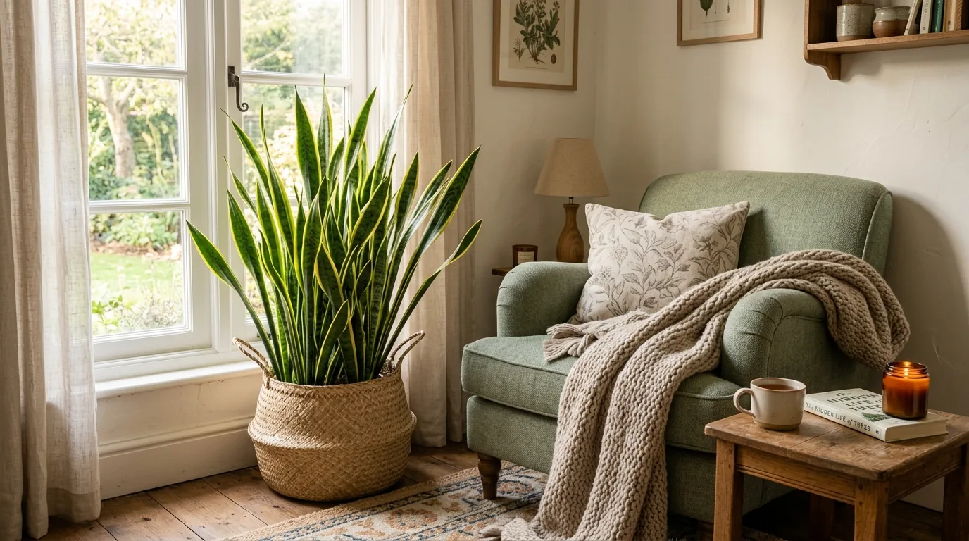 Bird of paradise in a sunny bedroom corner