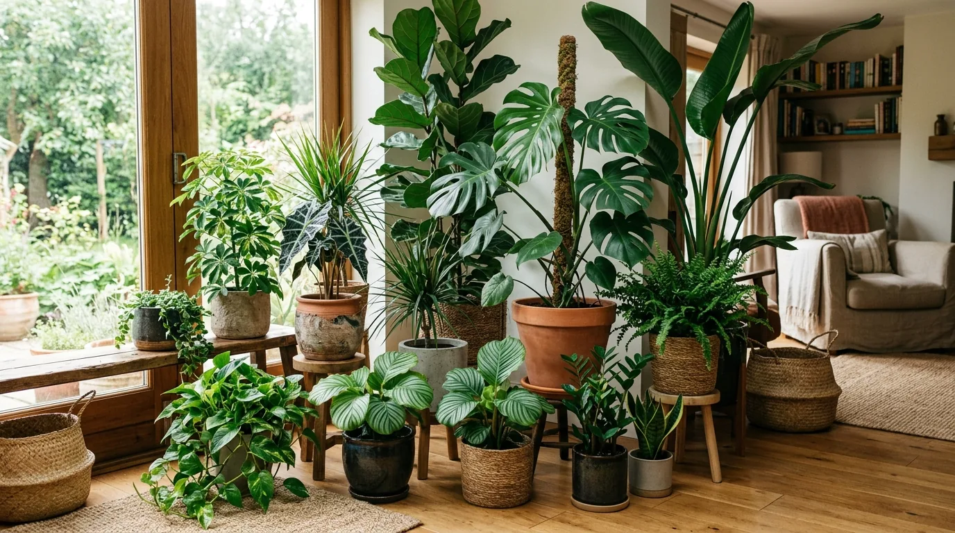 Indoor tree in a double height stair landing