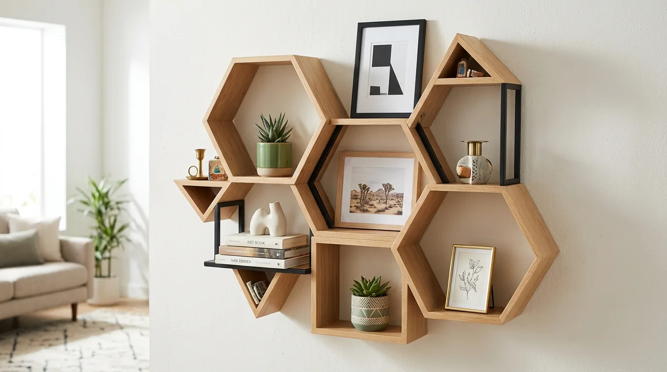 Kitchen wall shelf with jars