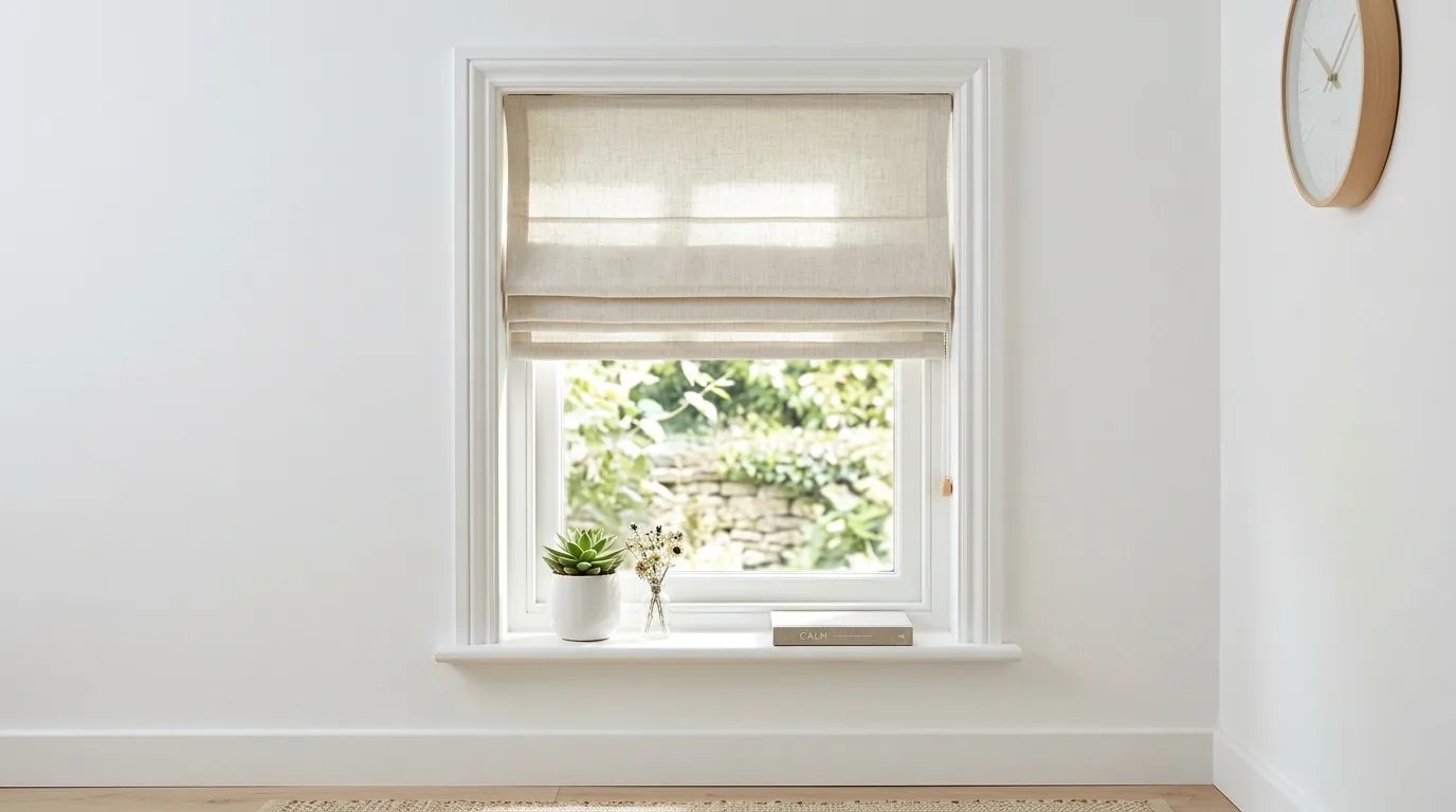 Arched window with stationary side drapes and exposed curve