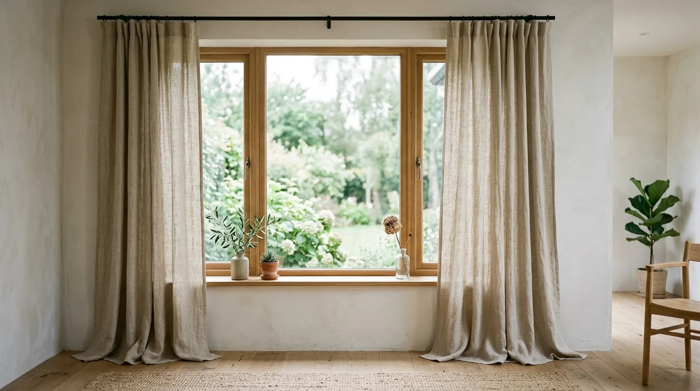 Formal dining room with velvet drapes and warm brass hardware