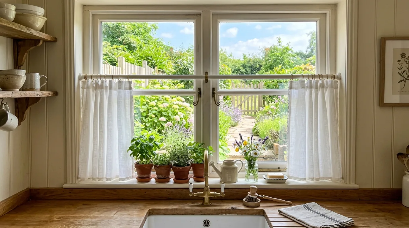 Cinematic room with thoughtfully chosen curtain style