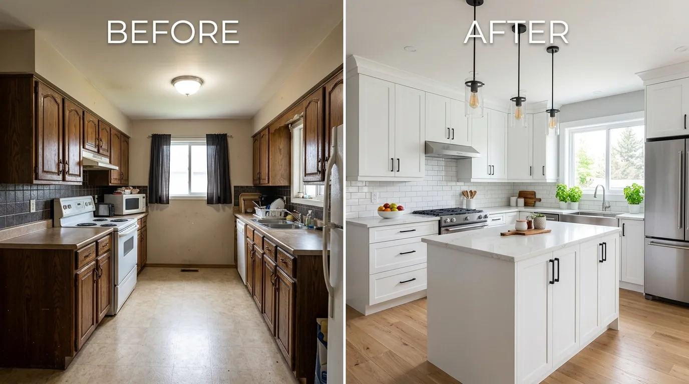 Full-height cabinetry with integrated pantry and appliance storage