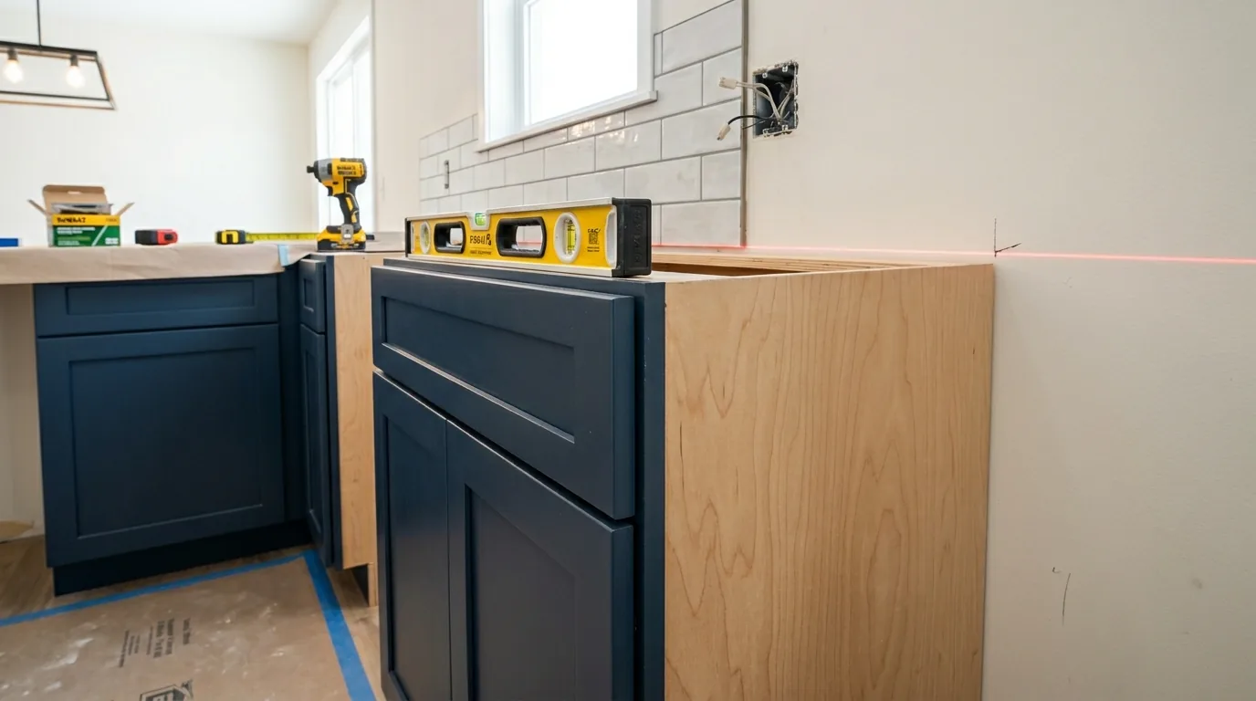 Galley remodel with reflective backsplash and better task lighting