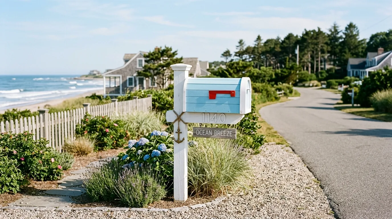 Vintage-inspired mailbox with curved top and decorative bracket
