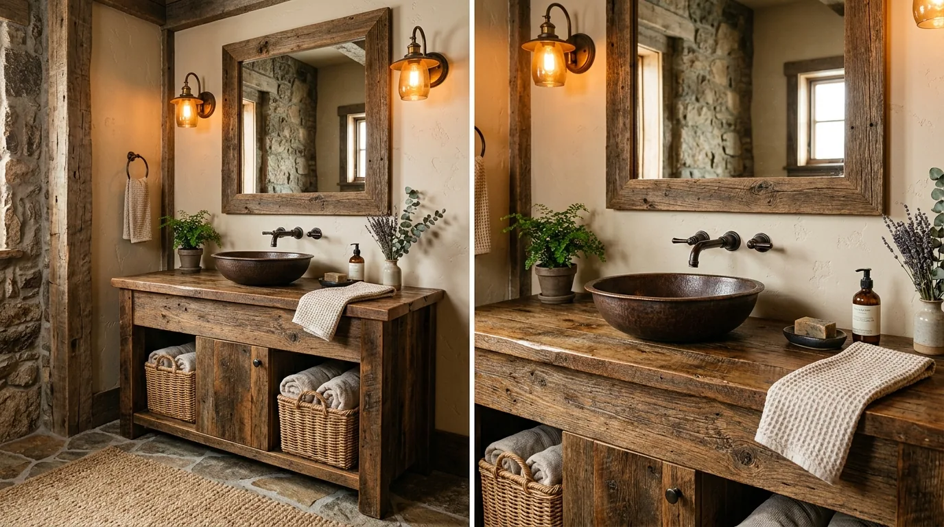 Minimal vanity with slab front drawers and integrated sink