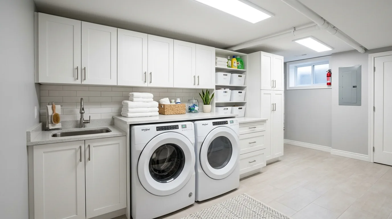 12 Functional Basement Laundry Room Ideas for a Hardworking Space