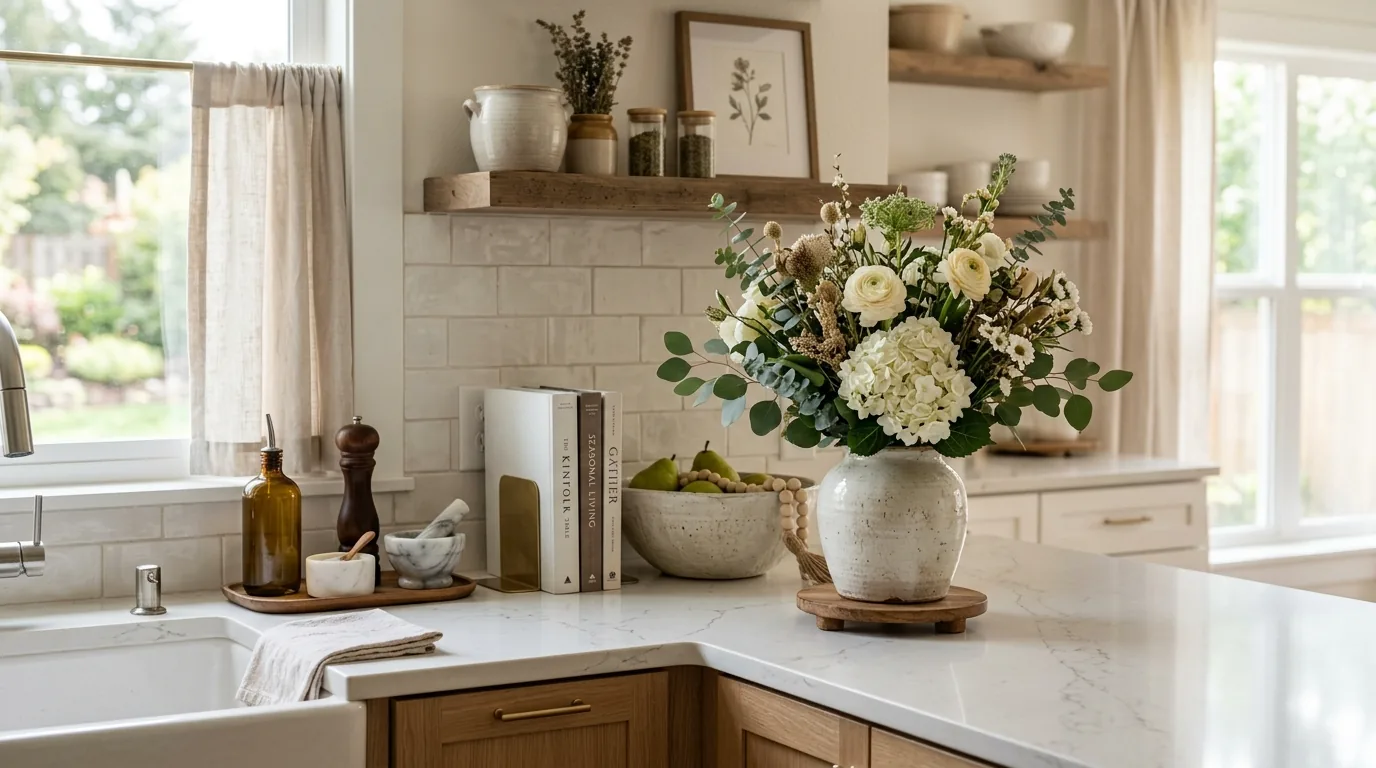 Family kitchen with fruit bowl