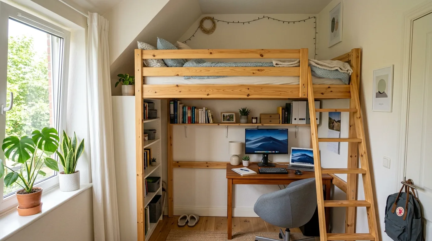 Apartment dining nook with drop-leaf table and stackable chairs