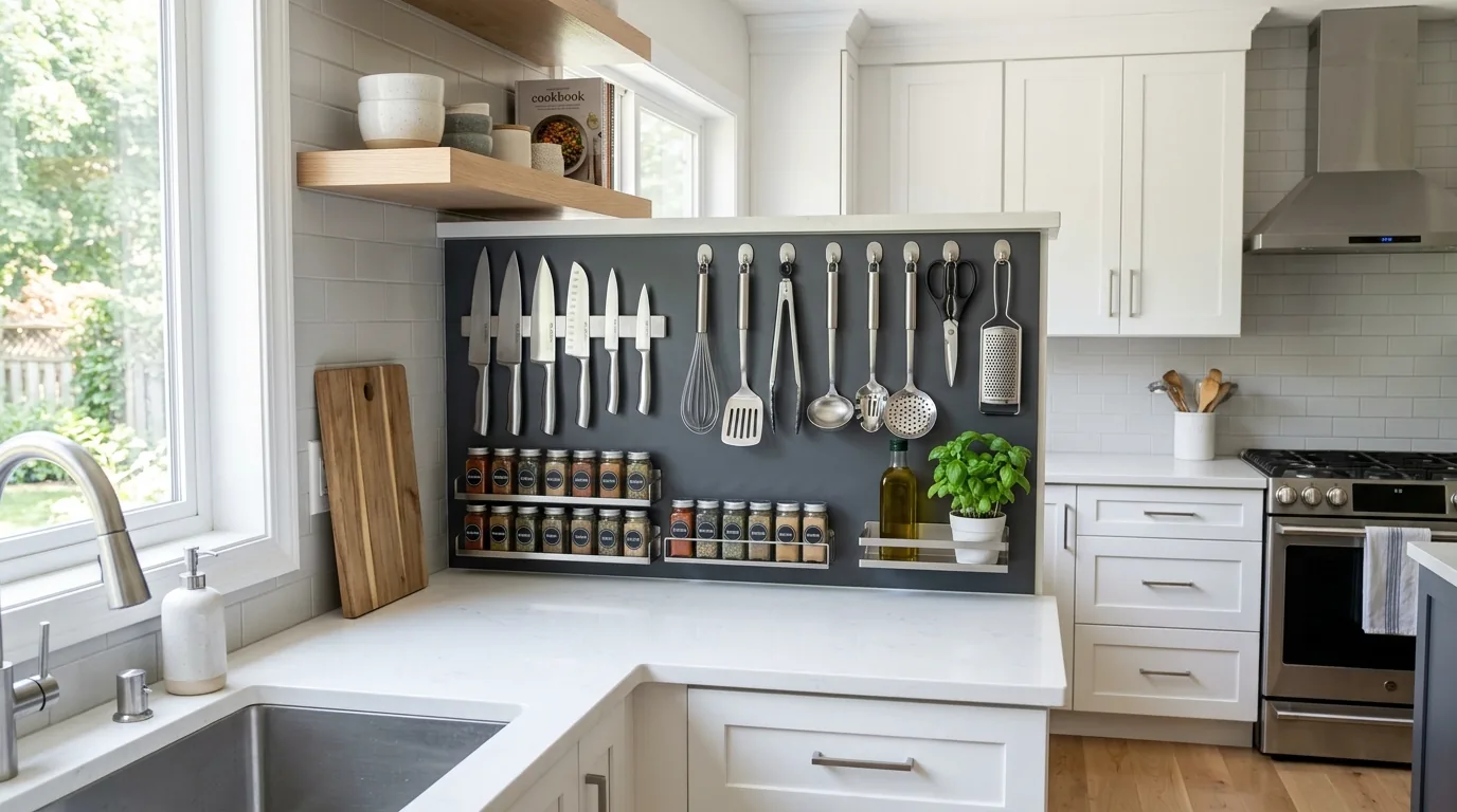 Closet system with double rods and upper bins