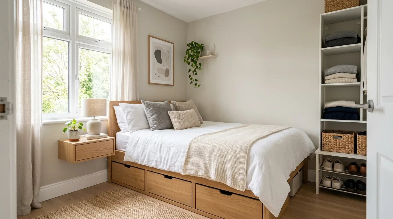 Living room ottoman with hidden storage and tray top