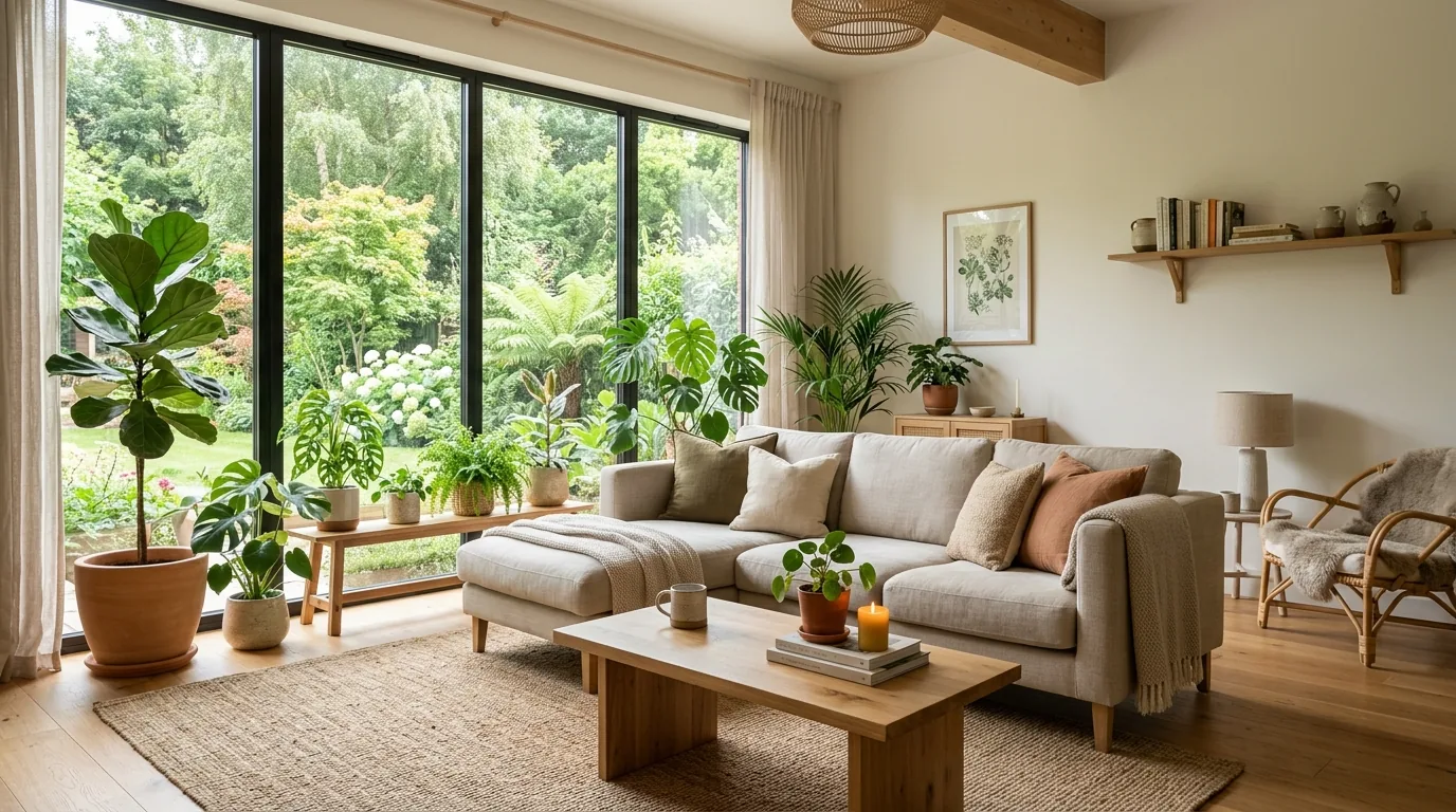 14 Calming Biophilic Living Room Ideas to Connect with Nature
