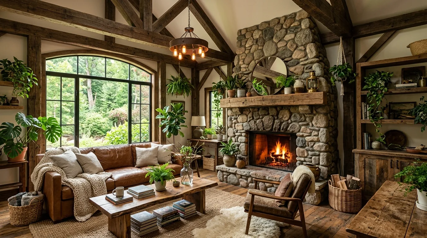 Airy living room with skylight