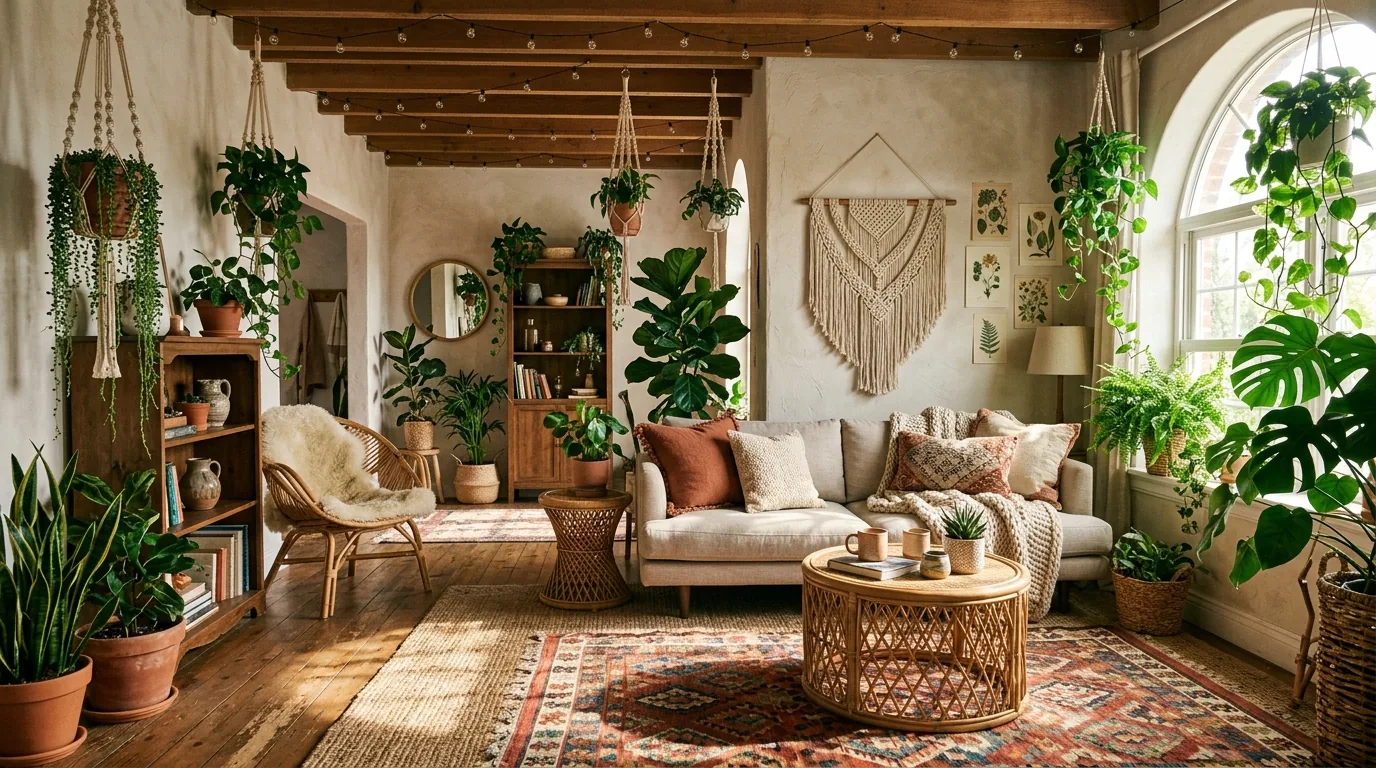 Biophilic fireplace wall with stacked stone