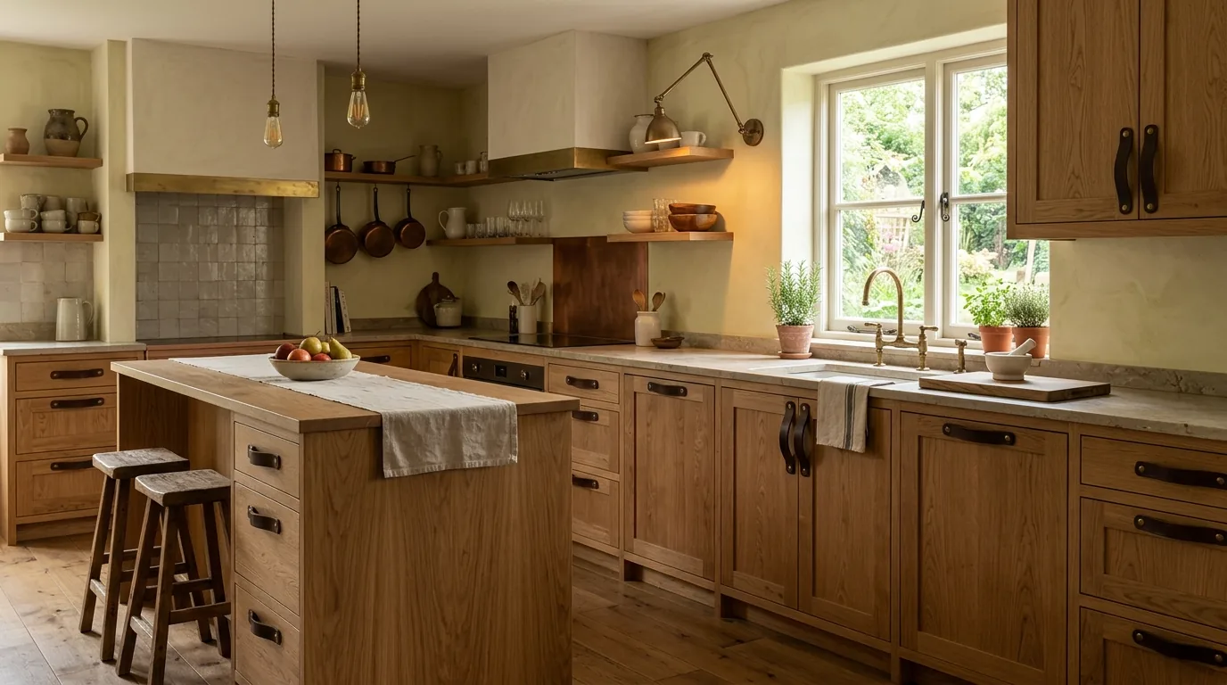Small kitchen with slim minimalist pulls and uncluttered fronts