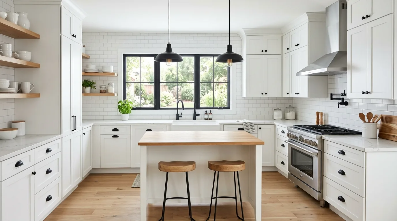 Cinematic kitchen hardware update with cohesive pulls