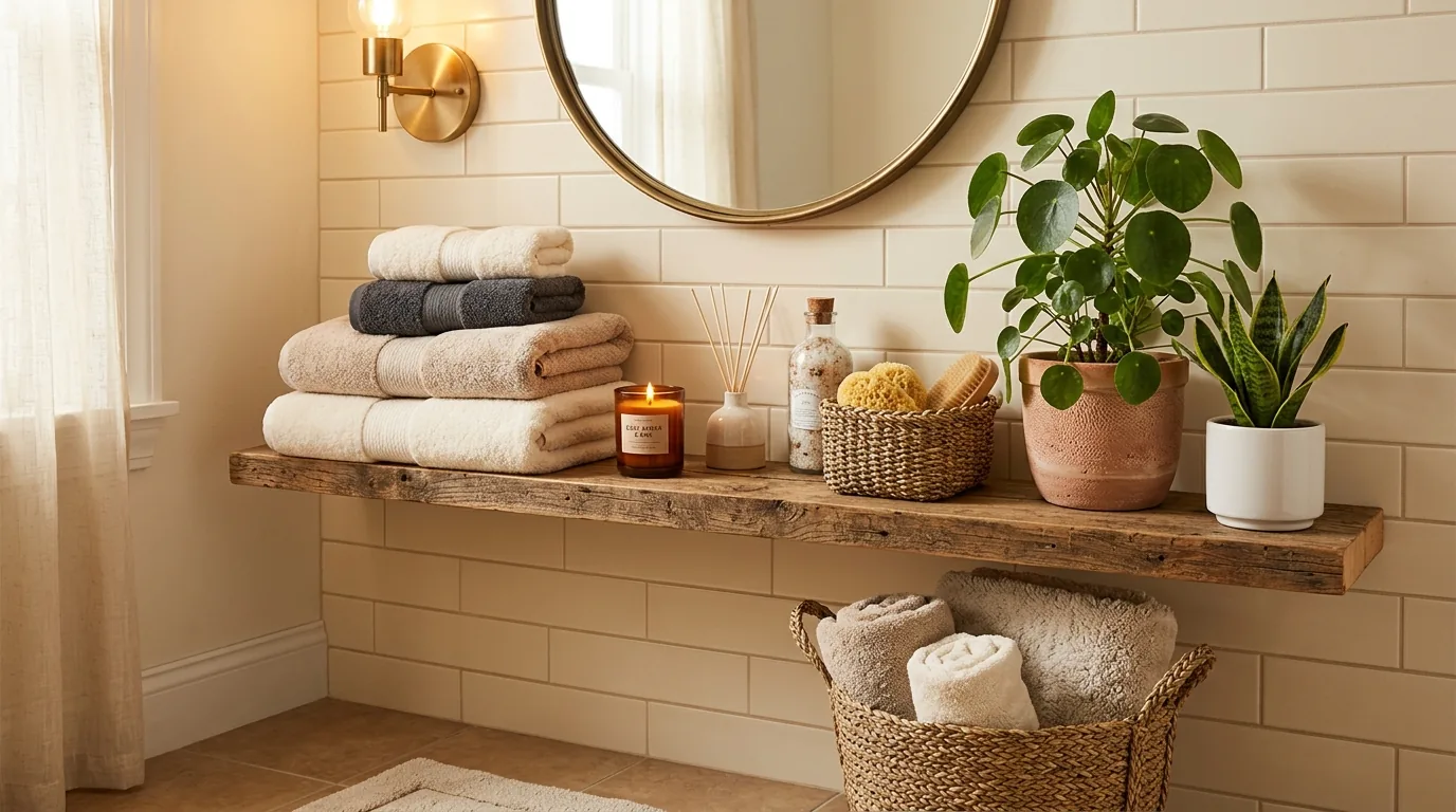 Luxury bathroom remodel with oversized mirror and integrated lighting