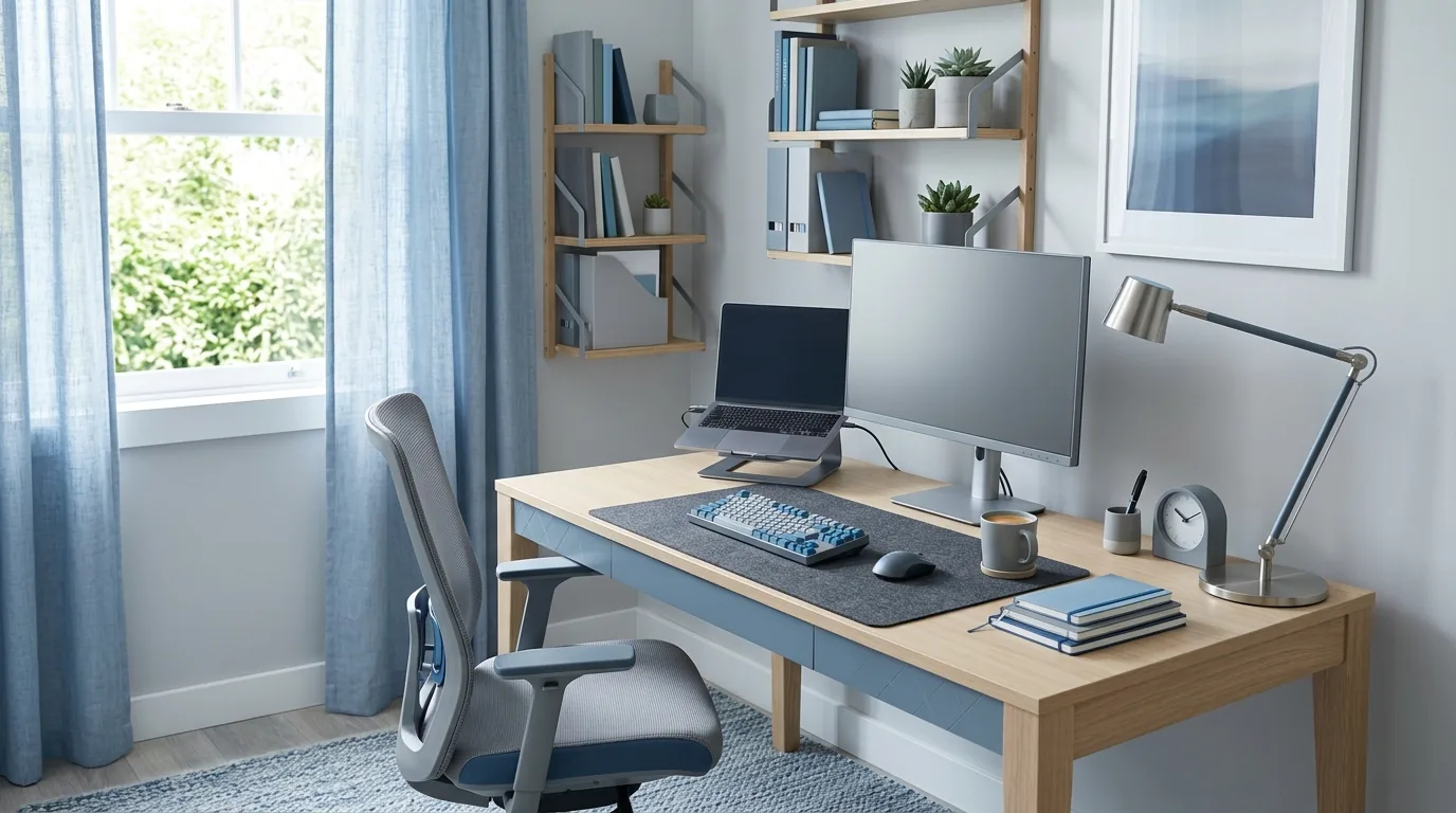 Scandinavian room with layered whites and pale oak