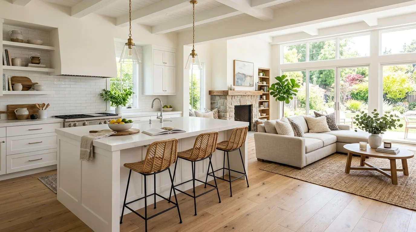 Family island with microwave drawer and deep pots-and-pans storage
