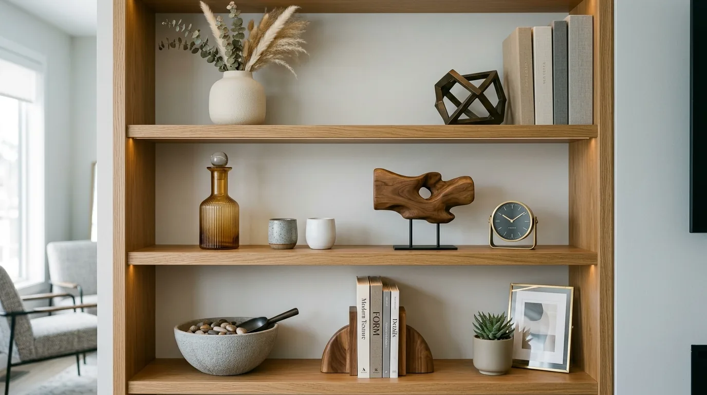 Minimal shelf with strong negative space